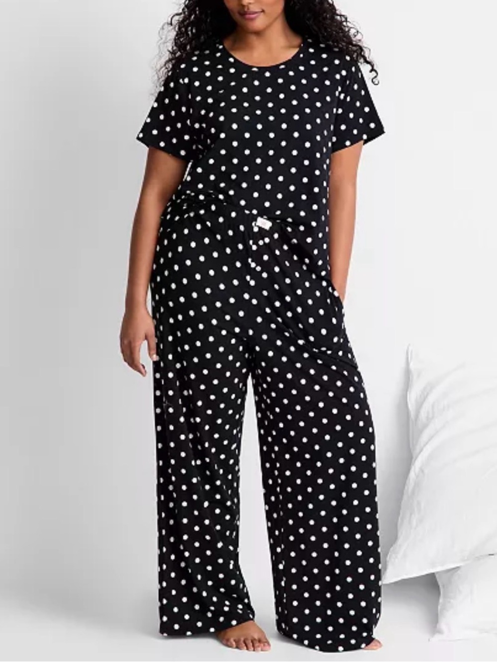 State of Day Women's Short-Sleeve Crewneck Cotton-Blend T-Shirt and Pants Set